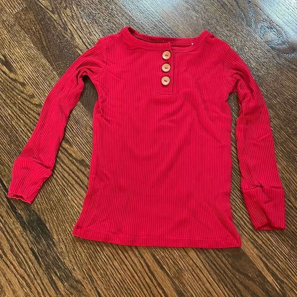 Posh Peanut Crimson Ribbed Pajamas